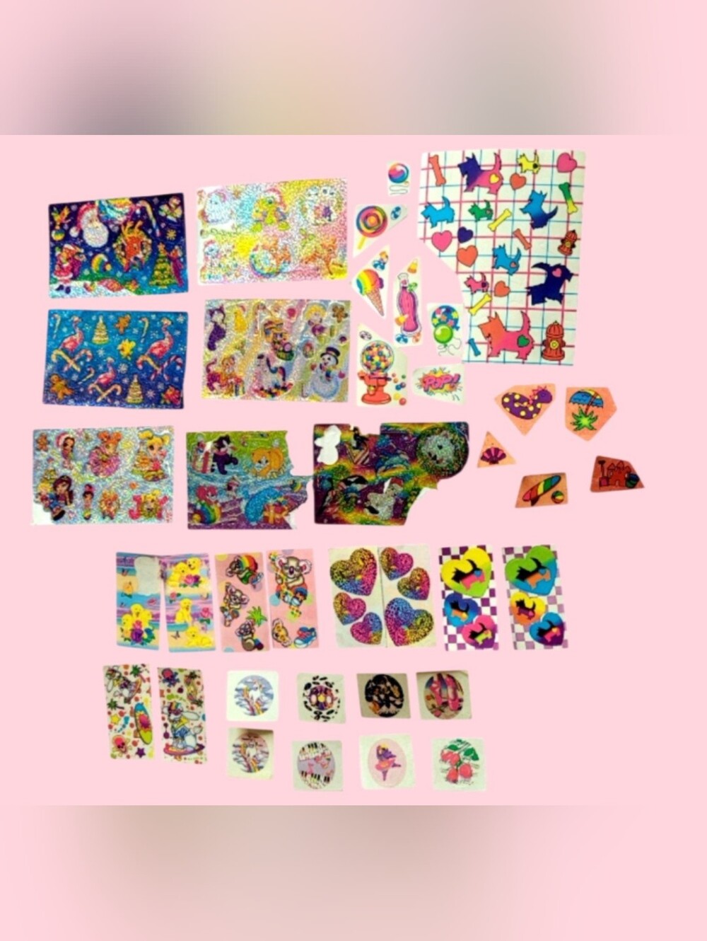 VINTAGE LOT LISA FRANK STICKERS, HOLOGRAPHIC 80'S-90'S